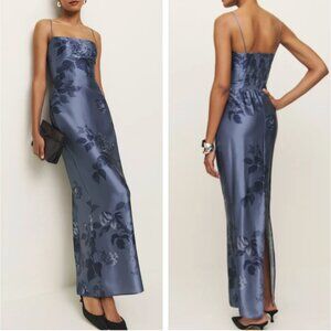 Reformation Frankie Blue Floral Maxi Dress